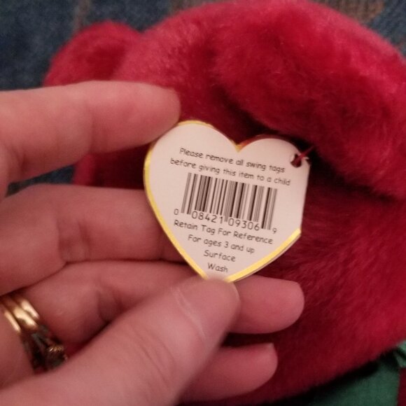 Limited edition cranberry Ty Teddy beanie buddy - Picture 9 of 11